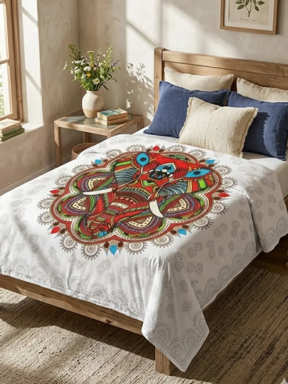 Vibrant Tapestry Colorful Boho Elephant Jungalow Style Wall Decor Bohemian NEW